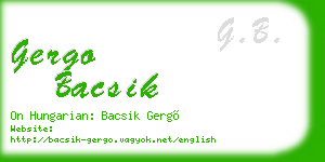 gergo bacsik business card
